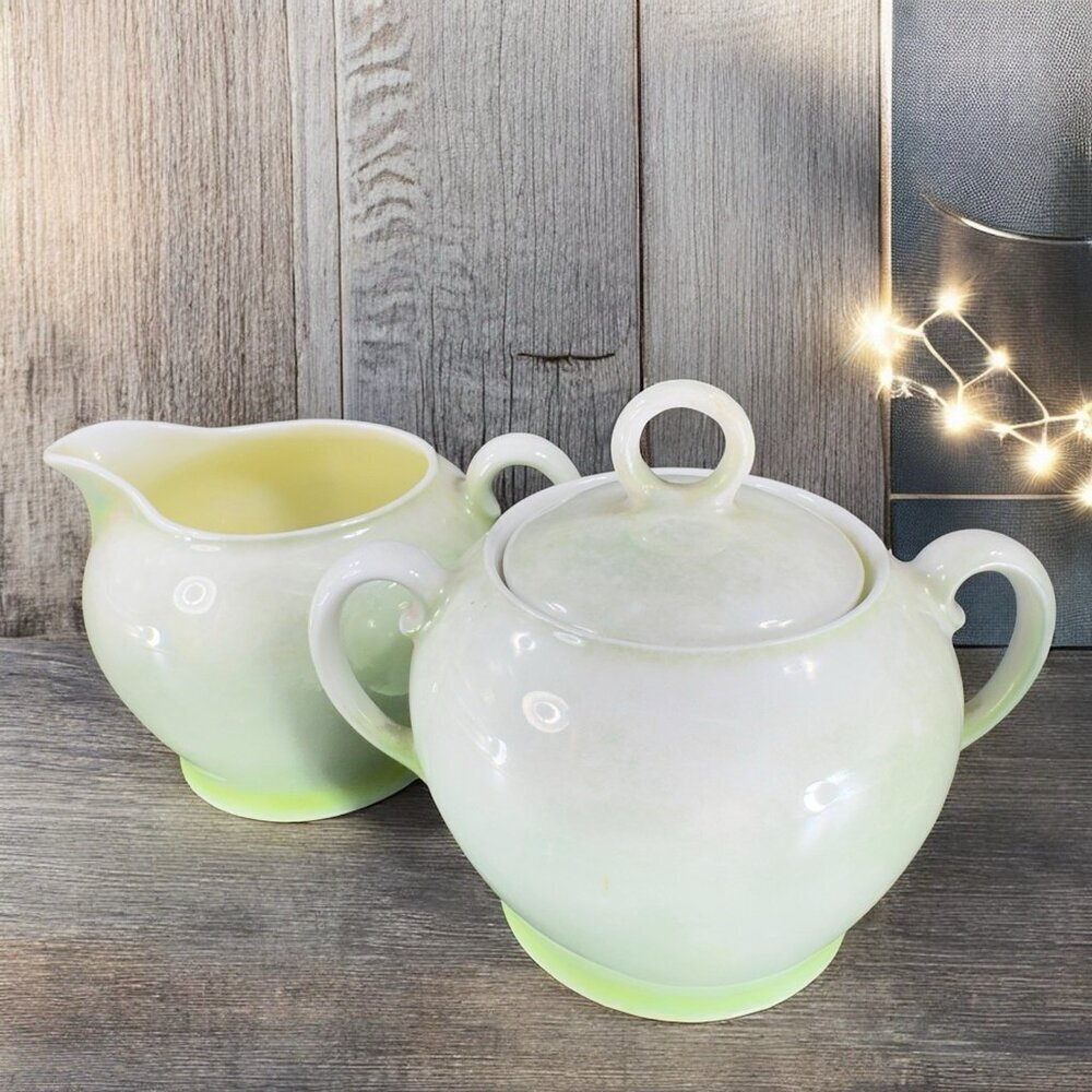 Vintage Victoria China Porcelain‎ Czechoslovakia Sugar And Creamer Set Slovakia